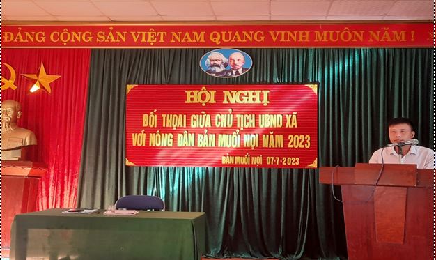 Hội nghị đối thoại trực tiếp với hội viên Hội nông dân  bản Muổi Nọi, xã Muổi Nọi, huyện Thuận Châu